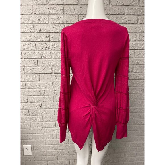 Blu Dahlia Women Long Sleeve Twisted Split Back Design Sweater Tunic Size M - Picture 4 of 13